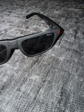 Prada Black Sunglasses with Red Accent